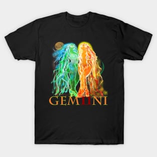 Gemini Zodiac Astrology Artwork Twins T-Shirt